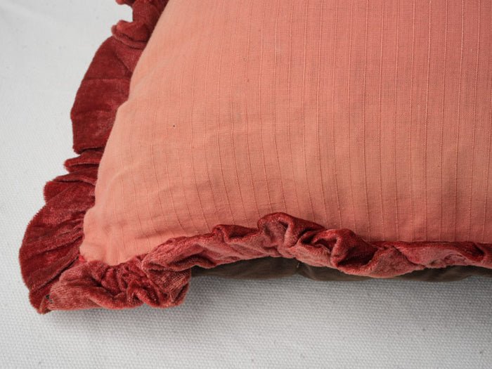 19th-Century Napoleon III French Embroidered Silk Velvet Cushion - 24¾" x 17¼" - Image 2